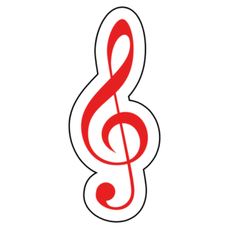 Treble Clef Sticker (Red)